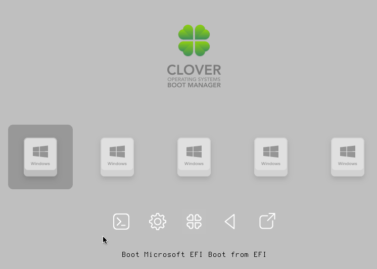Screenshot of the Clover Boot Manager.