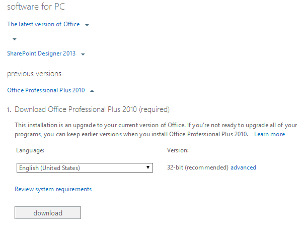How to download Office 2010 for Office 365 from the Office 365 Admin Center