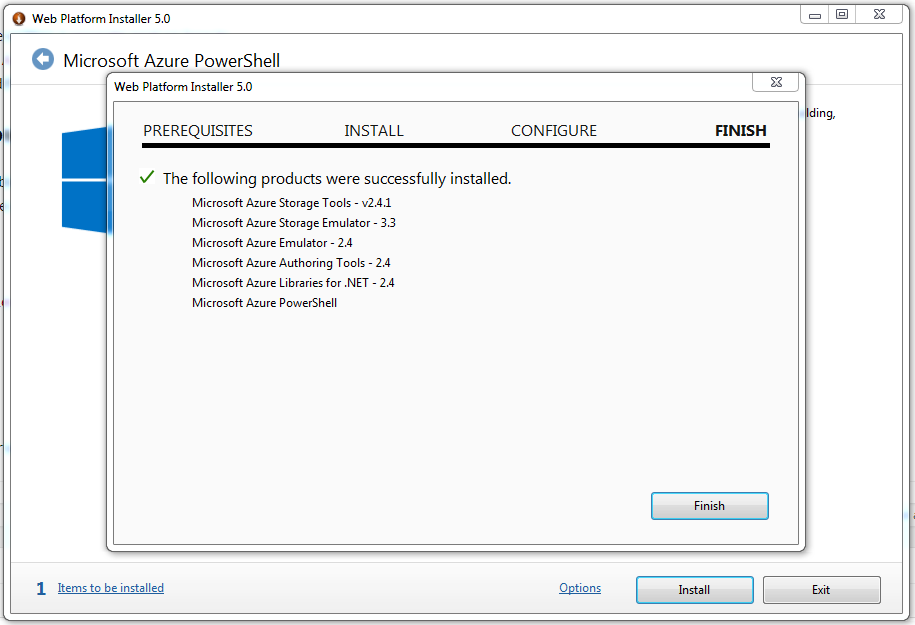 Installation of Azure Powershell Modules using the Web Platform Installer
