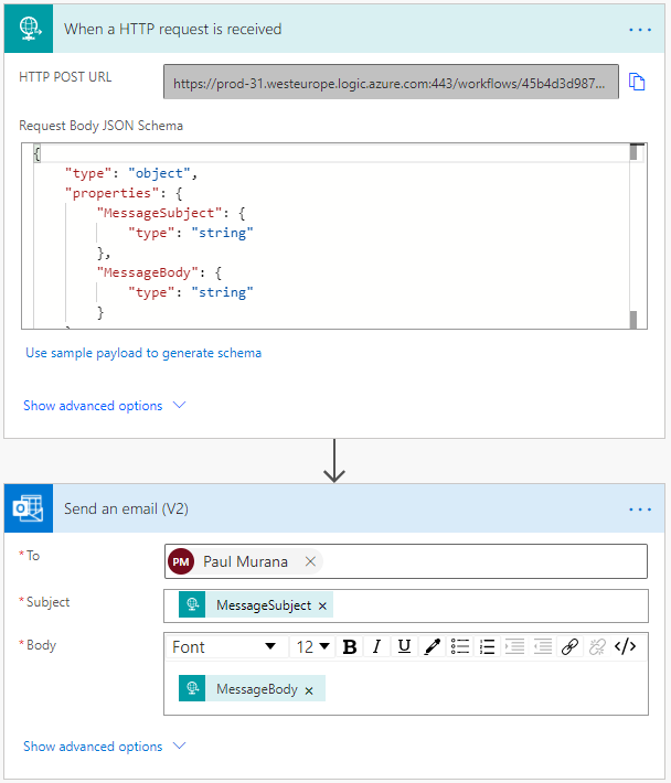 power automate http webhook action