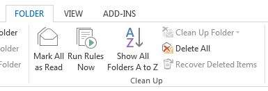 Outlook 2013 option to recover deleted items greyed out