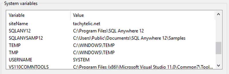 Image showing system environment variable added by PowerShell