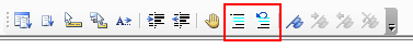 Image showing comment and uncomment buttons on VBA Toolbar