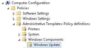 Image showing Windows Update branch in Group Policy Settings