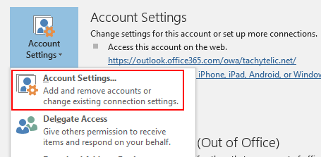 Image showing how to create a new account in Outlook 2016 to send email from alias
