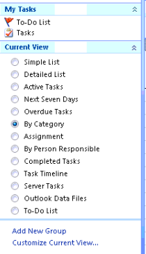 Listing tasks by Category in Outlook 2007 to stop the Calendar tab from not responding