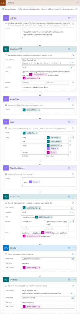 How to create a Zip file in Power Automate for free