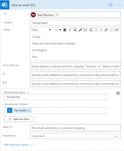 How to export data in Power Automate to an Excel File