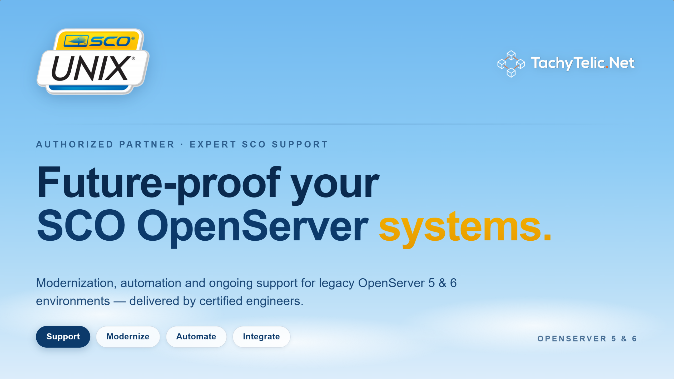 SCO OpenServer Support, Virtualisation & Migration - Tachytelic.net