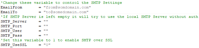 Image showing SMTP Configuration for Windows Update Notifications