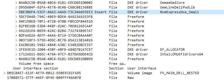 Image of UEFI Tool having has the NVMe driver injected.