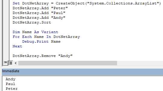 Image showing how to add items to a VBA array.